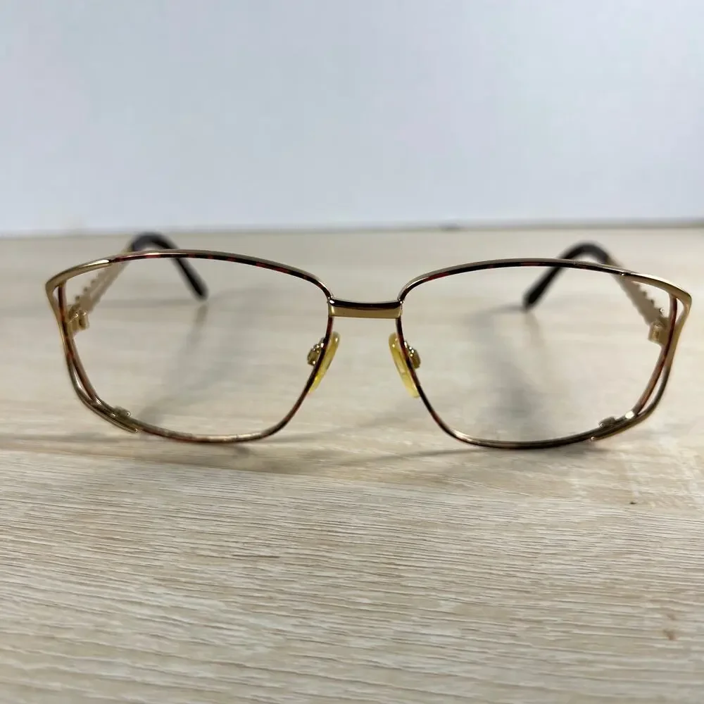 Vintage Yves Saint Laurent 6056 Y119 Sunglasses FRAMES ONLY Gold Brown Italy
